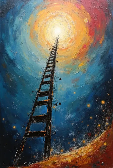 Jacob's vision of the ladder in abstract painting 