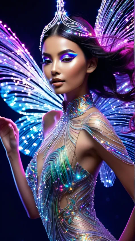 Sparkle is a captivating figure, standing tall with an air of confidence and curiosity. Their form is fluid and ethereal, composed of shimmering strands of light that intertwine to create a dynamic and mesmerizing silhouette.From head to toe, Sparkle exude...