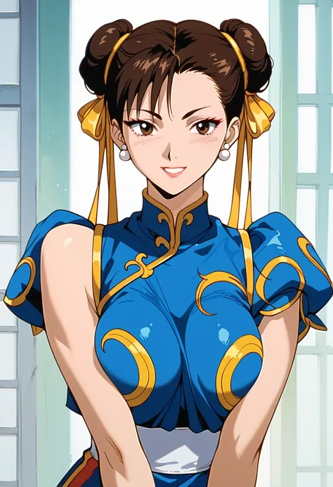 masterpiece, high resolution, top quality,8k((retro artstyle,retro anime ))
(Chun-li)
(standing,smile)