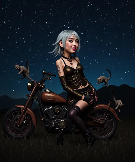 night、stardust、 Tim Walker Style - Wild Renaissance Action Shots. Movement. Cute black cats around a surreal landscape.  More Information.   Large Black Pirate Gothic Lolita Cat Tattoo、The silver hair mesh is messy、 Cute Smiling Woman in Indian Costume Old...