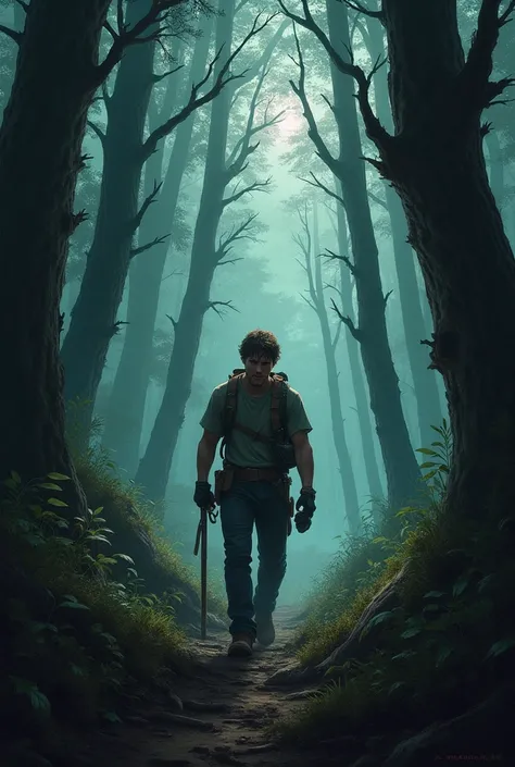  a 20-year-old man exploring the dreaded Haunted Lumberjack forest alone.