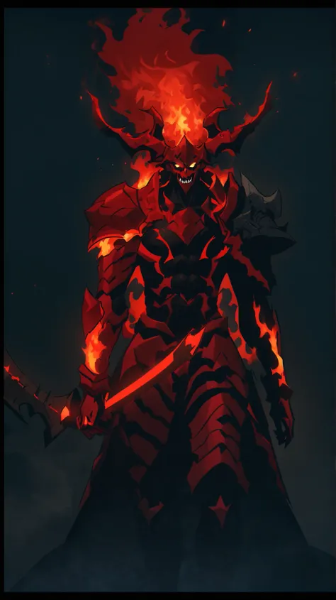   Make the 9 concepts that are the primal gods of the universe: 2.  Triferus the primal God of the deepest Abyss in the Underworld I understand ! I will create an image of Triferus in Korean Manhwa style , 

- Powerful Demonic Warrior
- Burning black and r...