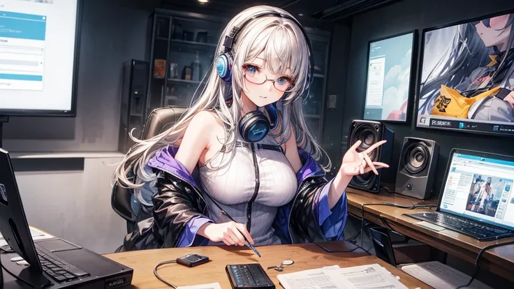  full-sided speakers :2, headphones:2, beautiful girl:2,Tons of speakers:2,大量の headphones:2,music enthusiast:2,Otaku:2,Glasses,I like heavy metal:2,I like hard rock :2,perfection,masterpiece