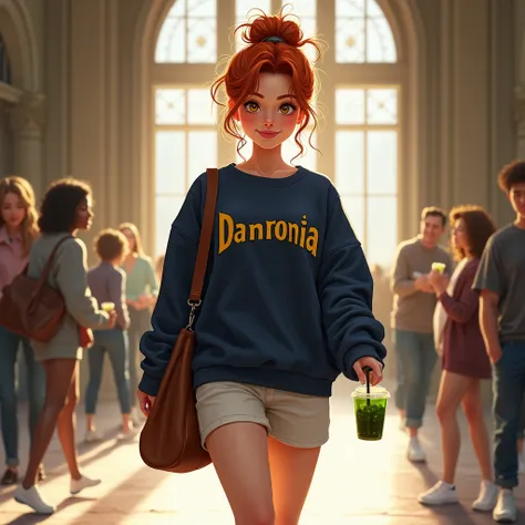 [semi-realistic digital painting, 2d]
Aurelian walked into the grand hall with a lively energy, her fiery red hair tied into a high, messy ponytail that accentuated her natural beauty. Loose curls framed her delicate features, giving her an approachable an...