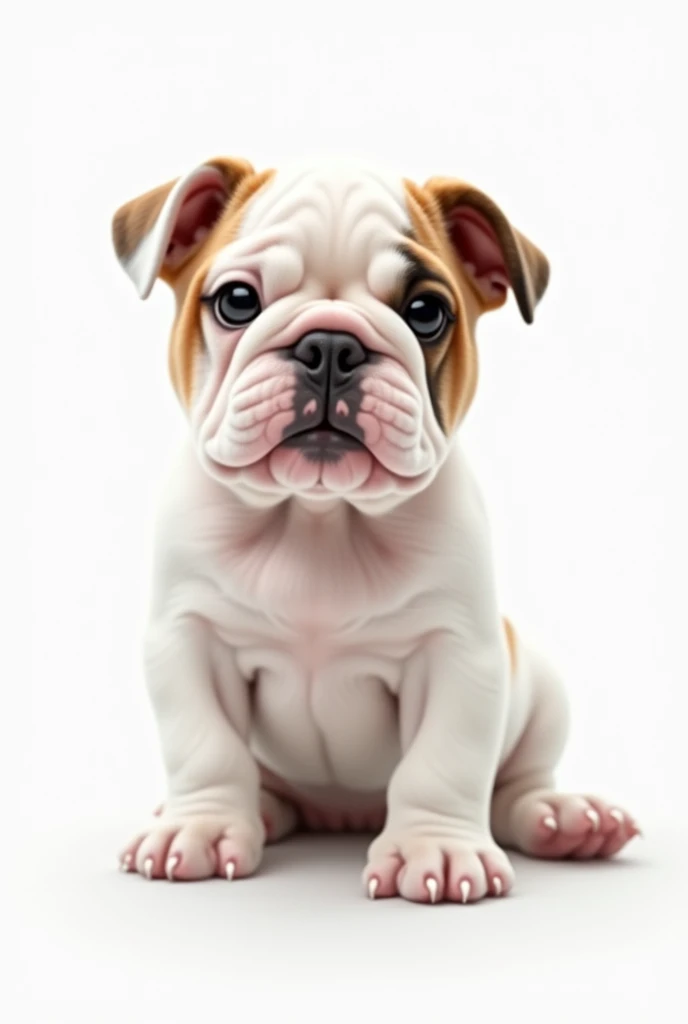 Create an image of an adult English Bulldog puppy
 with white background 