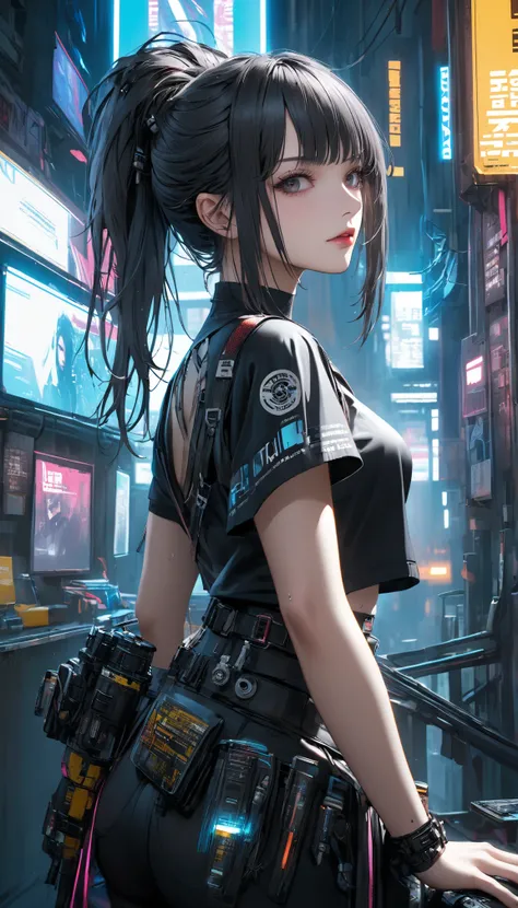 super realism、hyper realstic 1girl. cyberpunk