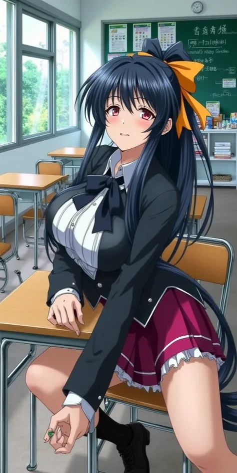 Akeno in a high school class