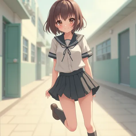  1 girl,  shortcuts, Panchira uniform
M-shaped leg opening 
