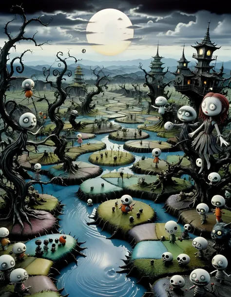 Tim Burton landscape,  Ishihara Satomi,