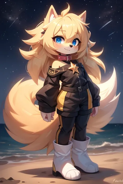 Farrawi a blond dog collar, a big tail hair star 