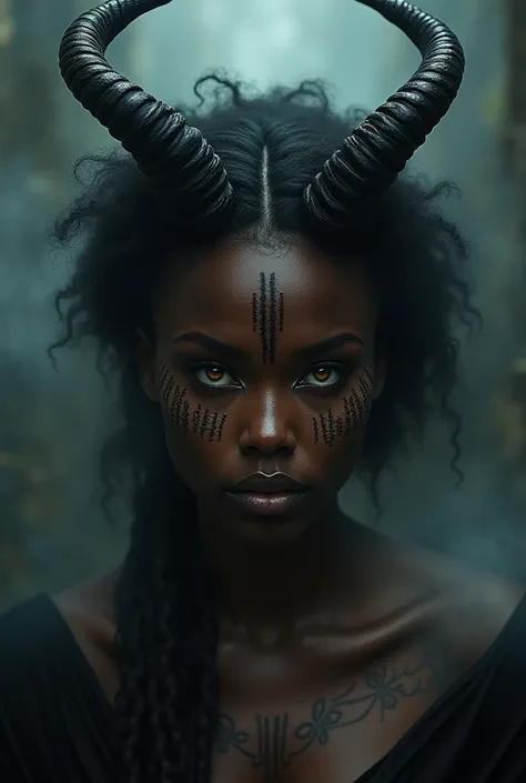 Black woman with horns 