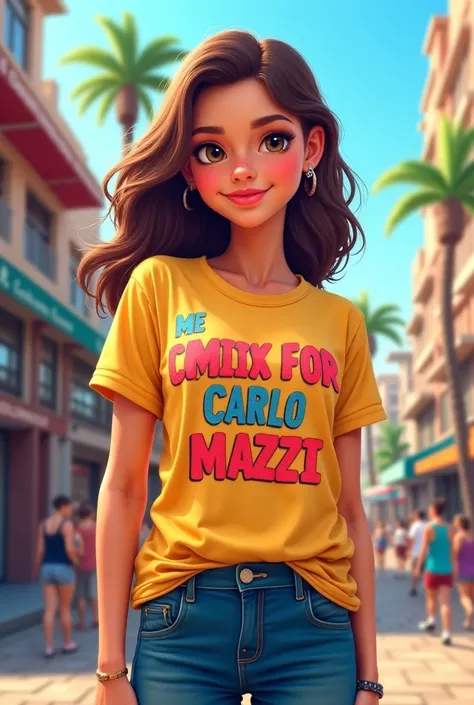  Girl with t-shirt with the inscription: " Carlo Mazzi rocks everything  "