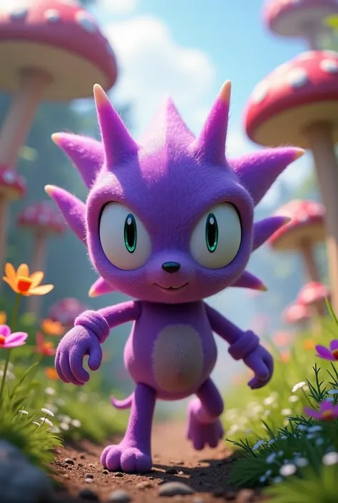 Sonic Pikmin Morado cartoon
