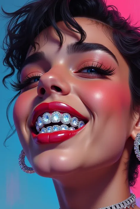 painting with diamond grillz 