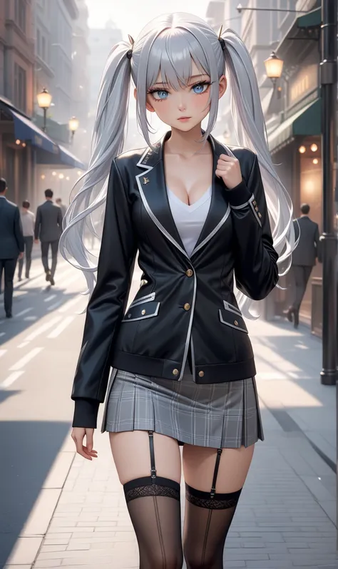 (highest quality, 8k, 4k, High resolution, masterpiece:1.2), Random sexy pose, ((Ultra detailing)), (very aesthetic, best quality, ultra detailed), intricate details, 1girl,  silver eyes,((Detailed eyes)), (( eyes)), ((prefect eyes)), ((Silver hair, long h...