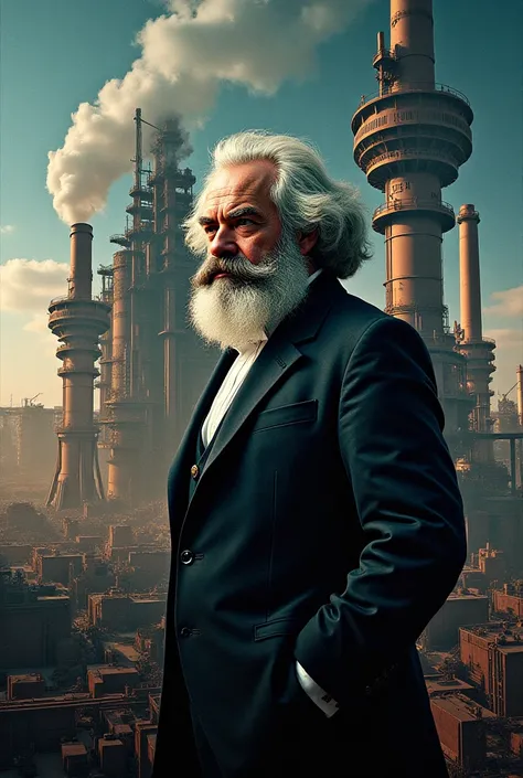 Movie poster about Karl Marx principle Machines without workers are useless