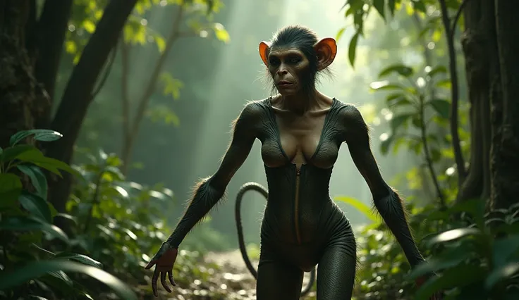 woman has a body like a monkey