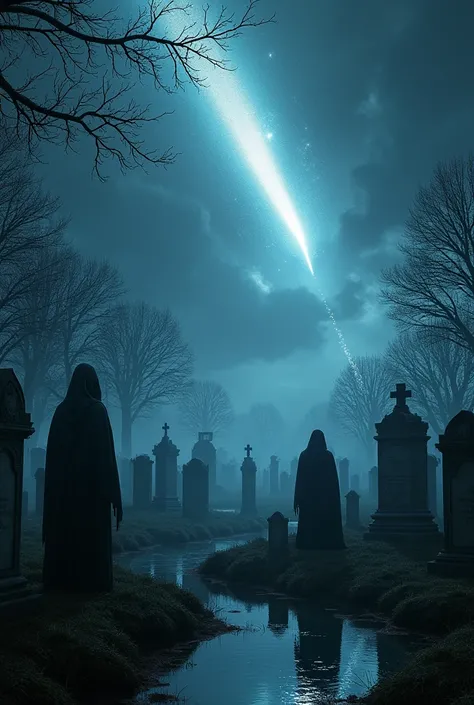 A comet shower in a graveyard 