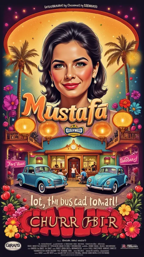 Create a sketch drawing that captures the vibrant spirit of the 1960s,dreamy magical fantastic   reflecting the romance and charm of the era as inspired by the song  "mustafa classic" 
 Directed by "mustafa classic"

At the top of the poster, prominently d...