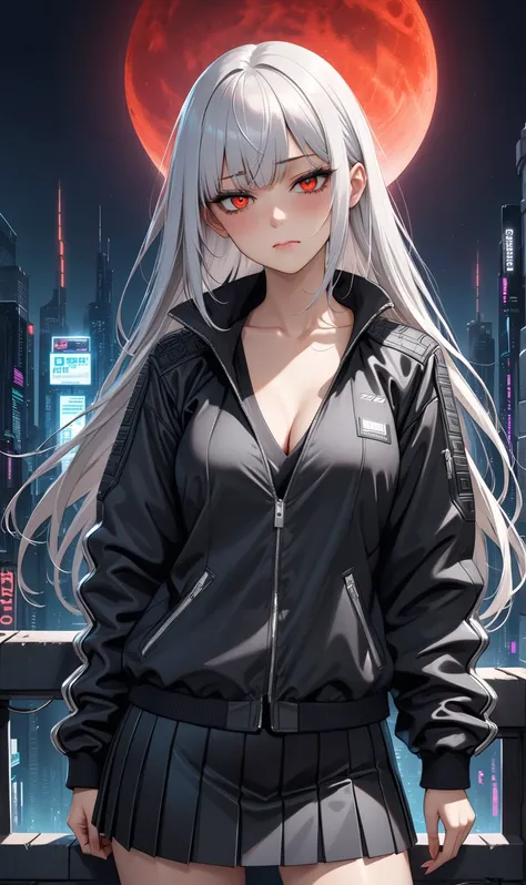 Random sexy pose, ((Ultra detailing)), (very aesthetic, best quality, ultra detailed), intricate details, 1girl, silver hair, silver eyes,((Detailed eyes)), ((Beautifull eyes)), ((prefect eyes)), long hair, Wolfcut haircut, shy, Licking her lips, Blush , (...