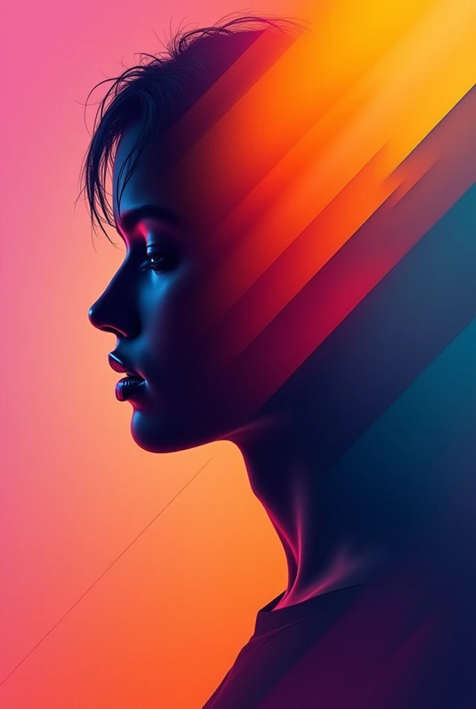 "An abstract and vibrant profile picture featuring bold colors, geometric shapes, and a playful design that stands out—perfect for creating a unique and eye-catching TikTok presence."

