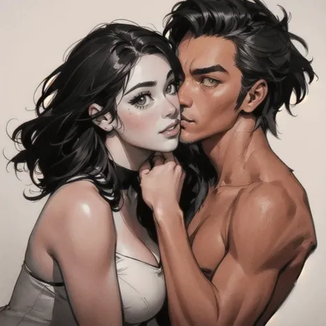 There is a drawing of a naked woman and a cat kissing, artgerm y greg rutkowski, artgerm y greg rutkowski, artgerm and greek rutkowski, artgerm and genzoman, Artgerm and Ben Lo,  Artgerm Greg Rutkowski _ greg, Artgerm and Ilya Kuvshinov