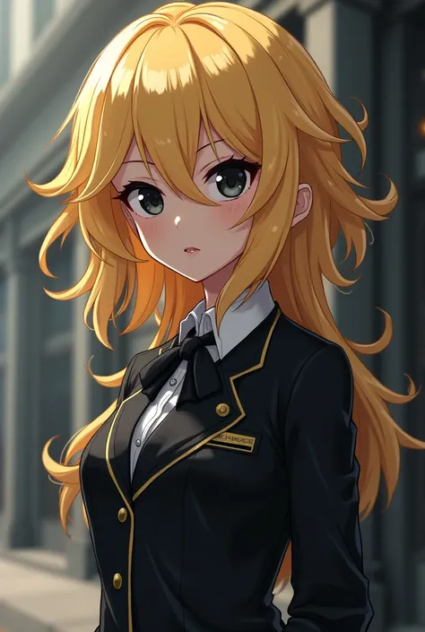 Implant my hero Academia image, Gyuaru girl with blond hair and black, Uniform black eyes of the UA 