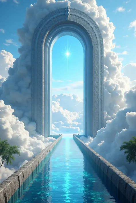 Crée une grand porte dans le ciel est il y a un vitre sous le chemin