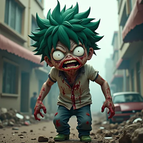 I want the Deku character from the anime Boku no Hero zombified