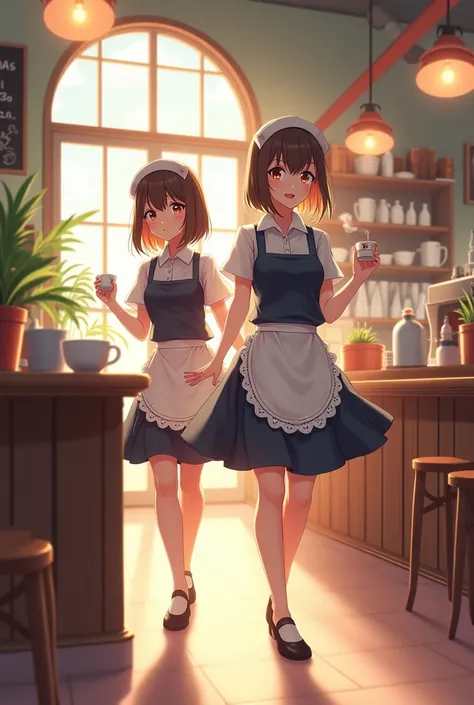 Anime women  caffeteria  workers 