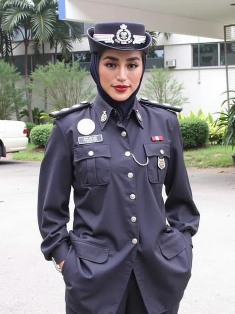 beautiful policewoman with hijab
