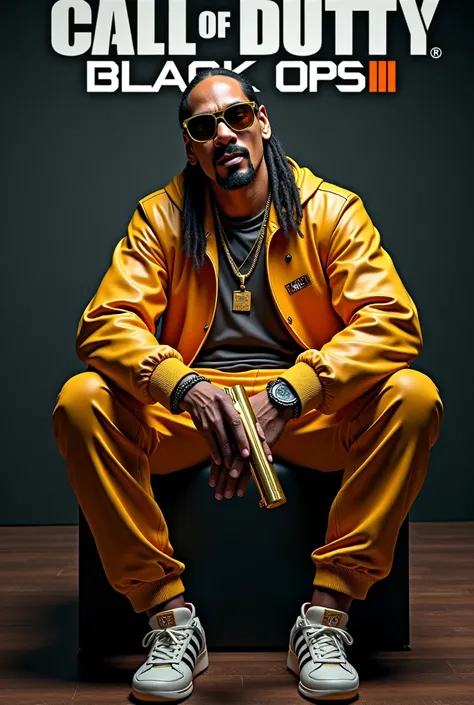 
Snoop dogg sitting. holding gold pistol. Call of diddy black ops 7 loading screen title in the center.