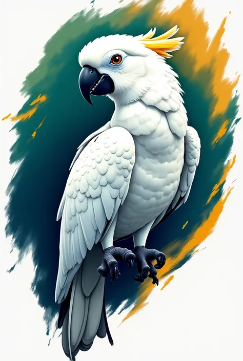 Football logo with an albino macaw