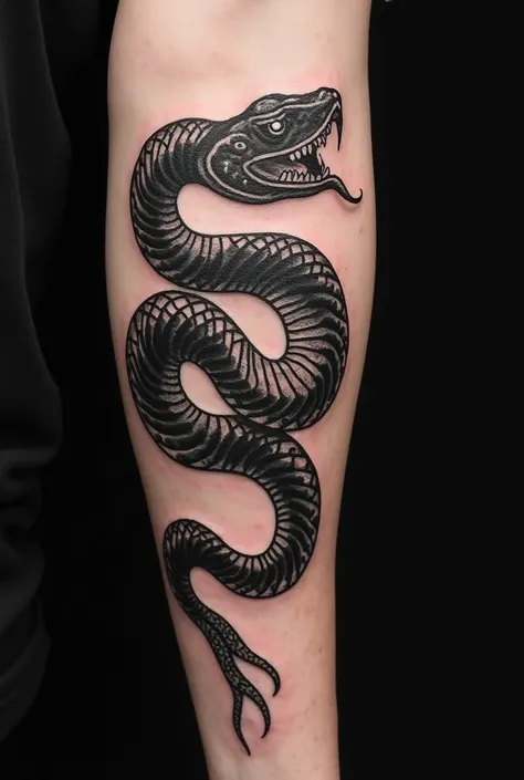 snake tattoo blackwork