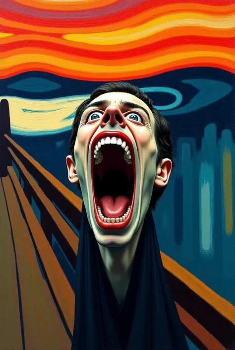 Can you draw Edward Munch's Scream painting with this person's face?