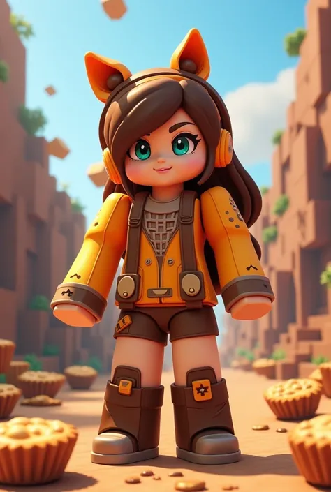 An image for my gaming account that has a mix of female minecraft/ peanutbutter cup/ fortnite lego