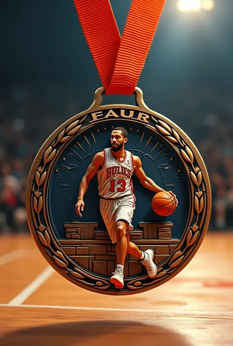 Medal for the fair play basketball team where only the medal appears