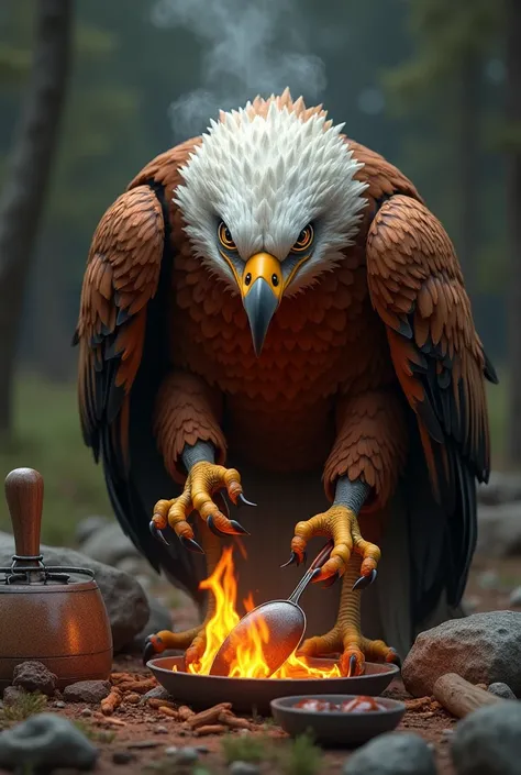 Eagle bird is cooking