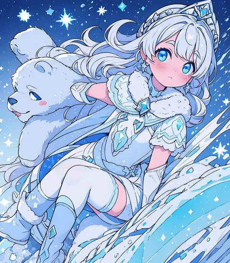 Aurora Frost (Polar Bear)  Skin Tone: Fair, rosy porcelain with a cool undertone, giving her a frost-kissed glow.
Eye Color: Icy blue with a hint of silver, resembling frozen lakes.
Hair: Long, platinum blonde with subtle silver highlights, styled in loose...