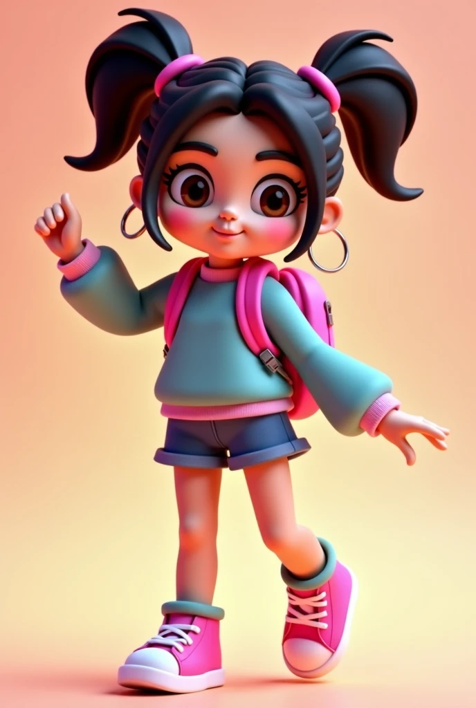 a close up of a cartoon character with a backpack and a backpack, a raytraced image inspired by Pia Fries, tumblr, digital art, roblox avatar, she is dancing. realistic, upper body avatar, anime vtuber full body model, second life avatar, holding a pudica ...