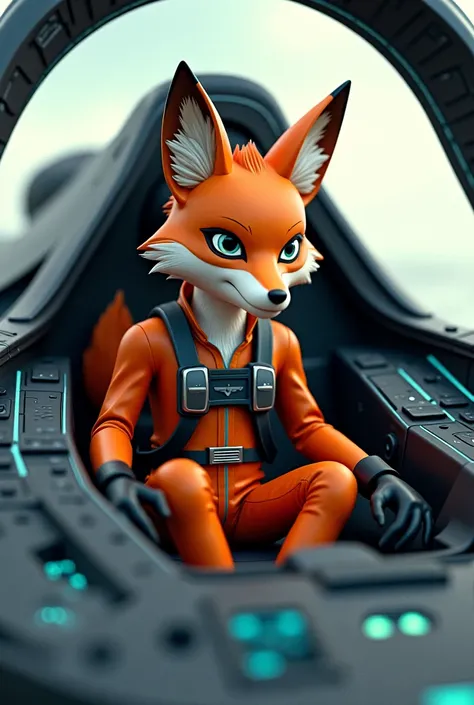 A Fox pilot inside a plane