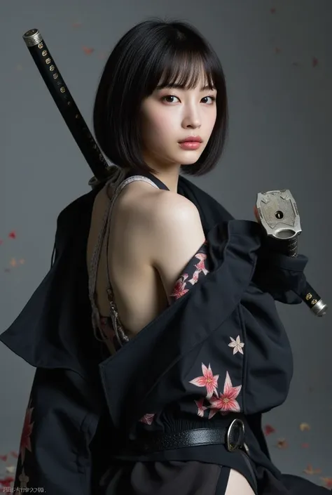  Beautiful Japanese Ninja Girl 、***-*****、Cute Japanese Idol、do not&#39; Doesn't Look Korean 、 has no characteristics of Korea、Unlike the Chinese、 No Chinese character  、 live action、Film art style,  Cinematic Lights , Lomography 、 short wolf cut hair、 ath...