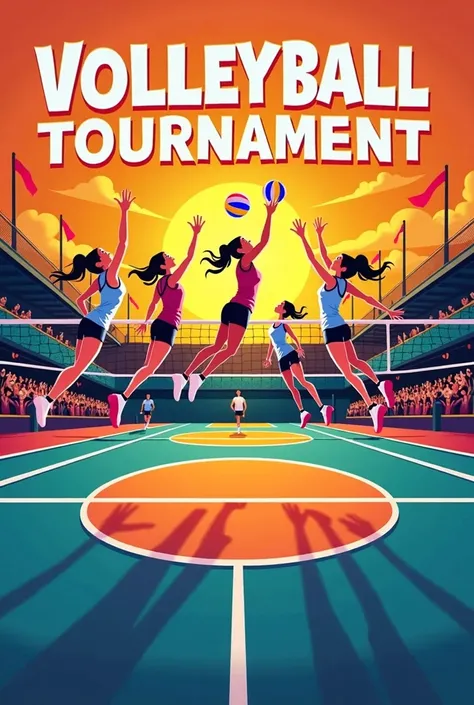 Volleyball poster that says mini tournament 