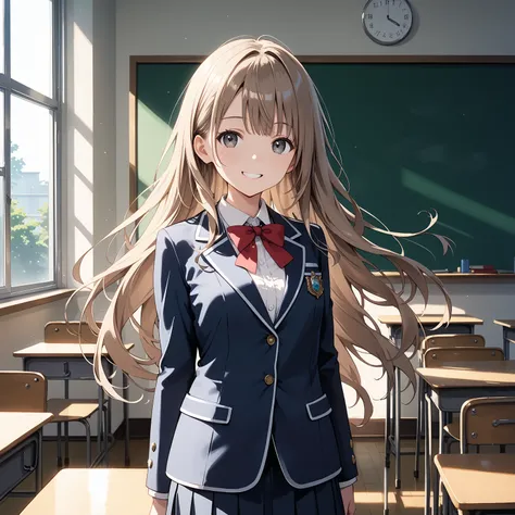 rating_questionable,
(cowboy shot),
1girl, solo,
(Chestnut Brown long hair:1.3), bangs, Soft Gray eyes,
blazer uniform,
(standing, smile),
classroom,
source_anime,
detailed face, detailed skin, light and shadows by reij-shdwgms, ultra detailed,
score_9, sc...