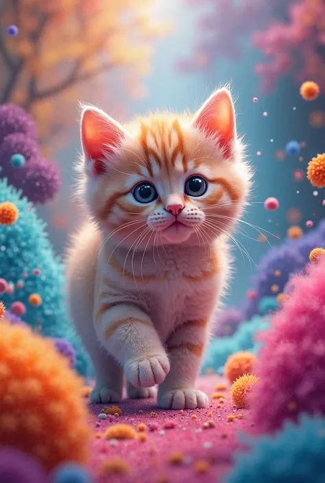 Different colors ki pyari kitten 