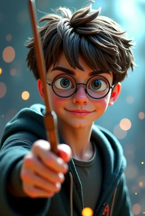 Timothy Hunter, Tim Hunter , 3D image, DC , DC comics, wizard,   teenager ,  witch wand image, Boy with glasses, Harry Potter,  blue eyes, spells