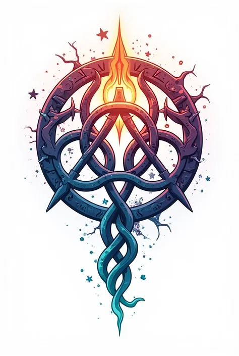 Old Norse magic symbol rendered in cartoon style, printed on a white background and great details.