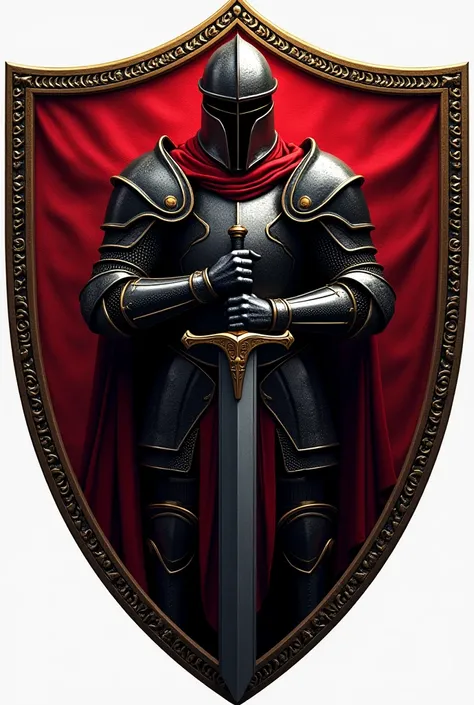 Generate a FIFA shield from a black and red knight that says lepers