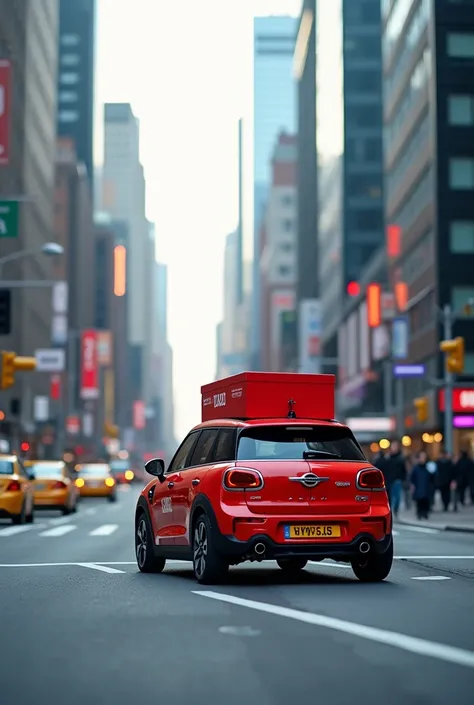 JNT red box package delivery car