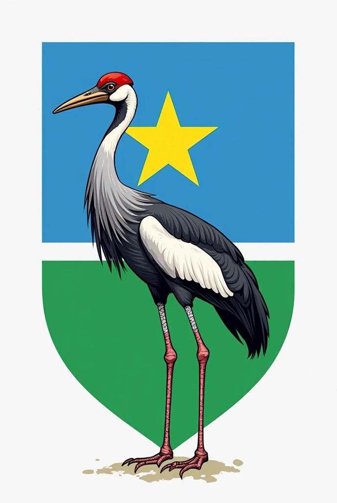 coat of arms of Somalia with the flag of Somalia and the national bird of Somalia